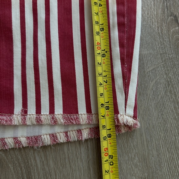 Free People Denim Striped Skirt Red/Cream Size 26 - Picture 8 of 8